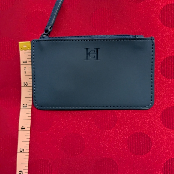 🆕 Carolina Herrera Good Girl Navy Blue Card Holder Coin Purse Small Wallet - Picture 7 of 9